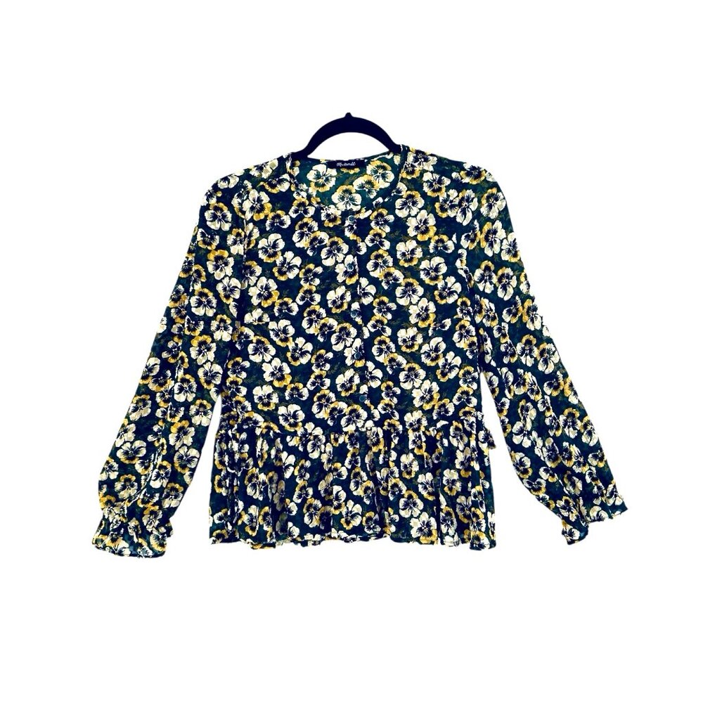 Madewell Drawstring Ruffle-Hem Top